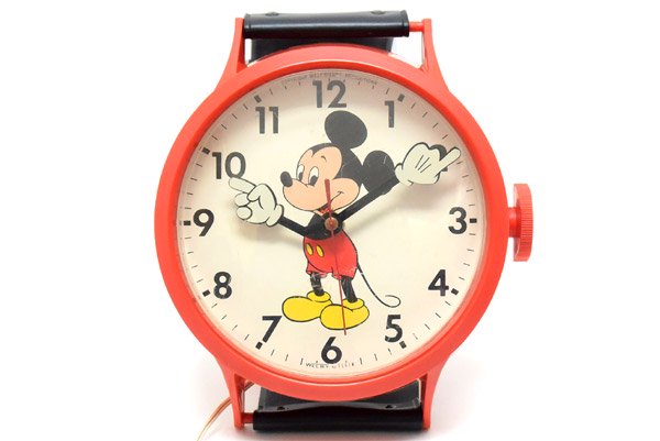 Disney/ディズニー・WELBY by ELGIN/ウェルビーバイエルジン「Mickey Mouse・Wall Clock/ミッキー マウス・ウォールクロック・壁掛け時計・レッド」動作不良/ジャンク KNot a TOY/ノットアトイ