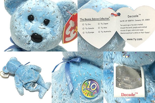 TY Beanie Baby/ビーニーベイビー・ぬいぐるみ・クマ・Decade・10 year