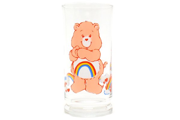 Care Bears/ケアベア×Pizza Hut/ピザハット・Glass/グラス 「CHEER BEAR/チアベア」 1983年・15.3cm -  KNot a TOY/ノットアトイ