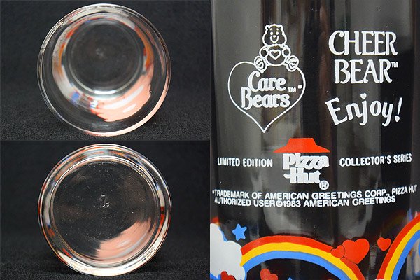 Care Bears/ケアベア×Pizza Hut/ピザハット・Glass/グラス 「CHEER BEAR/チアベア」 1983年・15.3cm -  KNot a TOY/ノットアトイ