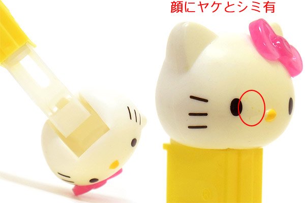 PEZ/ペッツ・Candy Dispenser/キャンディーディスペンサー・SANRIO/サンリオ 「HELLO KITTY/ハローキティ・リボン/クリア・イエロー」  ヤケ有 - KNot a TOY/ノットアトイ