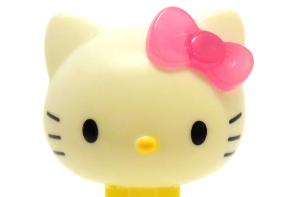 PEZ/ペッツ・Candy Dispenser/キャンディーディスペンサー・SANRIO/サンリオ 「HELLO KITTY/ハローキティ・リボン/クリア・イエロー」  ヤケ有 - KNot a TOY/ノットアトイ