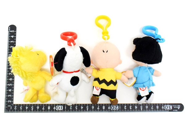 PEANUTS/ピーナッツ×TY Beanie Baby/ビーニーベイビー・キーホルダー付きミニサイズぬいぐるみ 「スヌーピー＆ウッドストック＆チャーリーブラウン＆ルーシー・４体セット」  - KNot a TOY/ノットアトイ