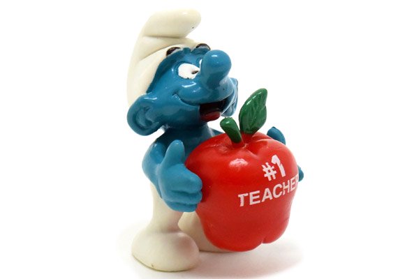 SMURFS/スマーフ・PVC Figure/フィギュア 「スマーフ・Apple/アップル/リンゴ・#1 TEACHER/ナンバーワンティーチャー」  20160・A - KNot a TOY/ノットアトイ