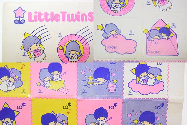 Sanrio/サンリオ・Stickers/ステッカー/シール・9種35枚+1枚(ヘッダー)・1976年・Little Twin Stars Kiki  & Lala・6 - KNot a TOY/ノットアトイ