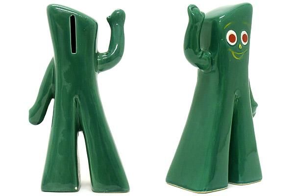 GUMBY/ガンビー・陶器製・COIN BANK/コインバンク/貯金箱・16.2cm 