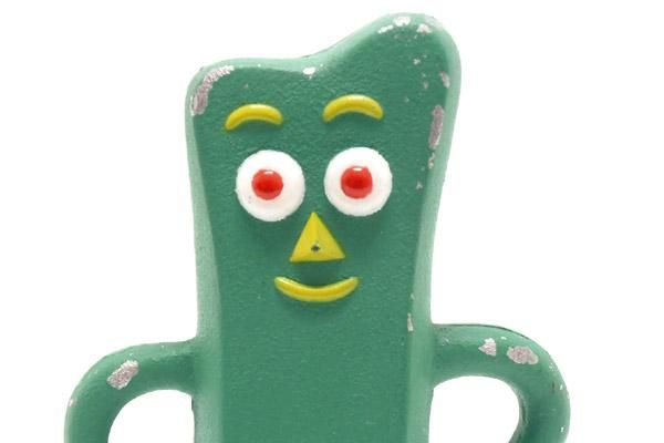 GUMBY/ガンビー・金属製・COIN BANK/コインバンク/貯金箱・14.7cm・コピーライト記載無し・フタ無し・塗装ハゲ有 - KNot a TOY/ノットアトイ GUMBY/ガンビー・金属製・COIN BANK/コインバンク/貯金箱・14.7cm・コピーライト記載無し・フタ無し・塗装ハゲ有 - KNot a TOY/ノットアトイ