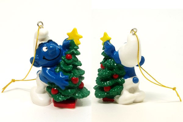 SmurfスマーフPVCフィギュア クリスマスオーナメント リース - 人形、キャラクタードール