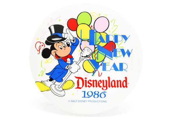 Us Disneyland ディズニーランド Vintage Button Badge ビンテージ缶バッジ Happy New Year ハッピーニューイヤー 1986年 おもちゃ屋 Knot A Toy ノットアトイ Online Shop In 高円寺