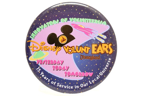 Us Disneyland ディズニーランド Vintage Button Badge ビンテージ缶バッジ Disney Volunt Ears ディズニーボランティアーズ ボランティア Knot A Toy ノットアトイ