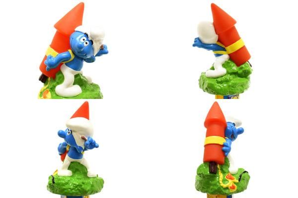 SMURFS/スマーフ・ソフビフィギュア 「Roketman Smurf/ロケットマンスマーフ・No.21」  1999年・チョコ菓子スティック付き・未開封 - KNot a TOY/ノットアトイ