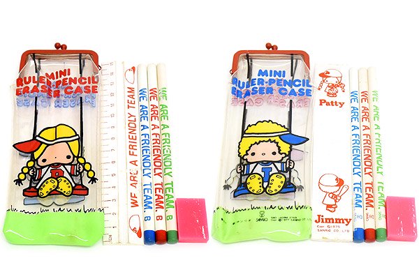 Patty and Jimmy/パティ＆ジミー・Mini Ruler,Pencil,Eraser Case/・定規＆鉛筆3本＆消しゴム入りガマグチペンケース  ・1976年 - KNot a TOY/ノットアトイ