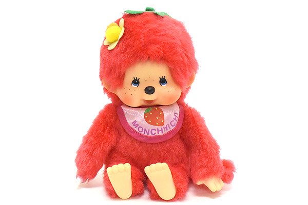 Monchhichi/モンチッチ・ぬいぐるみ・全長19cm・Sサイズ・イチゴ