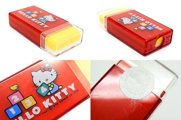 サンリオ　ハローキティ　ノック字消し　5本セット　激レア　1994年 当時物 レトロ 未使用】ハローキティ ノック式消しゴム ノック字