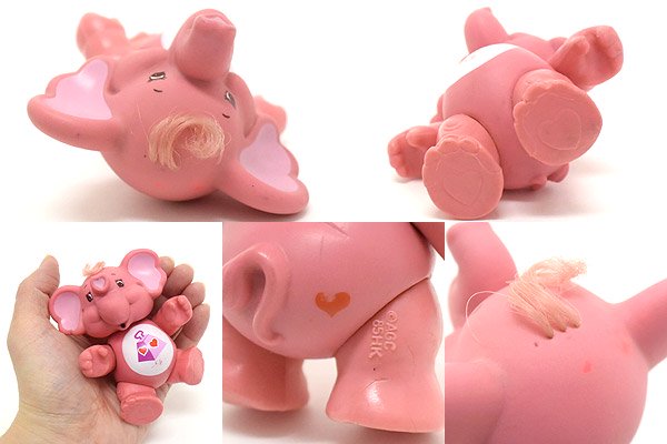 Care Bears/ケアベア・Poseable Figure/ポーサブルフィギュア・Lotsa Heart  Elephant/ロスタハートエレファント・ゾウ・カズンズ・約8.5cm・1985年 - KNot a TOY/ノットアトイ