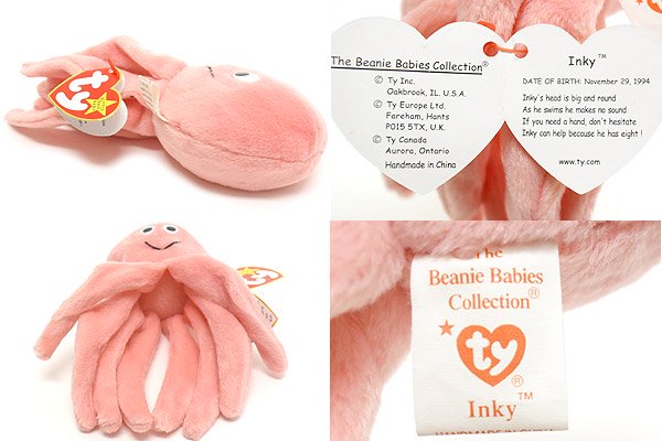 TY Beanie Baby/ビーニーベイビー・ぬいぐるみ・タコ・Inky/インキー