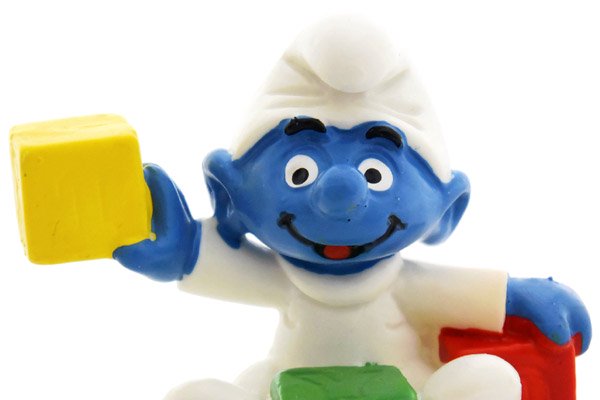 SMURFS/スマーフ・PVC Figure/フィギュア 「Baby Smurf with Blocks 