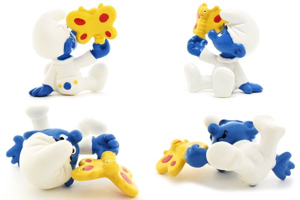 SMURFS/スマーフ・PVC Figure/フィギュア 「Baby Smurf with Butterfly 