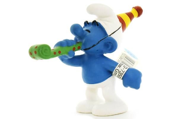 SMURFS Celebrate 50years Series/スマーフ生誕50周年記念シリーズ・PVC Figure/フィギュア 「スマーフ・Party/パーティー/吹き戻し」  20705 - KNot a TOY/ノットアトイ