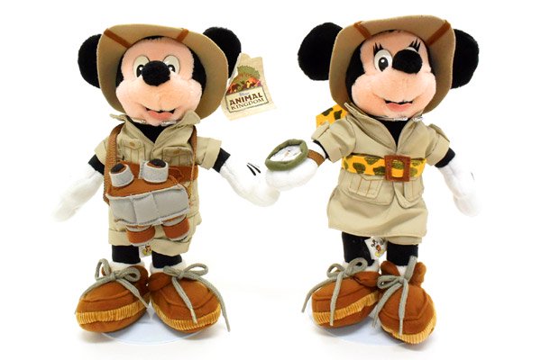 WDW・Disney's Animal kingdom/ディズニーアニマルキングダム・ぬいぐるみ 「Safari  Mickey&Minnie/サファリミッキー＆ミニー２体セット」 28cm - おもちゃ屋・KNot a TOY/ノットアトイ・Online Shop  in 高円寺