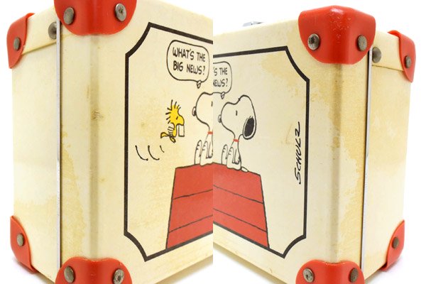 PEANUTS/ピーナッツ・SNOOPY/スヌーピー・Hallmark/ホールマーク・サンリオ 「Mini Trunk/ミニトランク・Bag/バッグ・赤×赤」  ヤケ/シミ他ダメージ有 - KNot a TOY/ノットアトイ