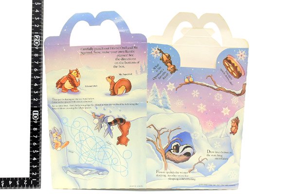 ①1988年 マクドナルド ディズニー Disney ミールトイボックス 紙もの-