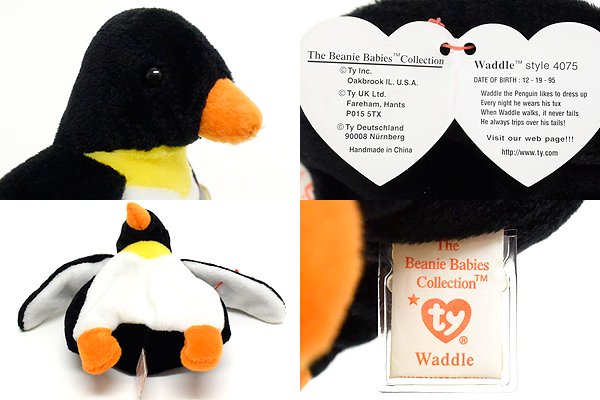 TY Beanie Baby/ビーニーベイビー・ぬいぐるみ・ペンギン・Waddle