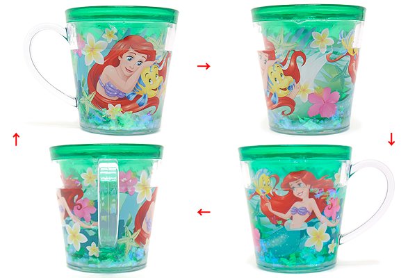 Disney Princess/ディズニープリンセス・Cup/カップ/コップ(水＆オーロラフィルム入り) 「Ariel/アリエル(The Little  Mermaid/リトルマーメイド)」 - KNot a TOY/ノットアトイ