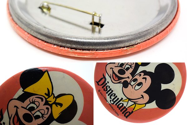 US.Disneyland/ディズニーランド・Vintage Button Badge/ビンテージ缶 