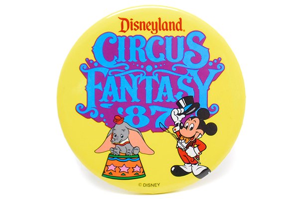 US.Disneyland/ディズニーランド・Vintage Button Badge/ビンテージ缶バッジ「CIRCUS FANTASY'  87/サーカスファンタジー1987年ミッキーマウス＆ダンボ」 - KNot a TOY/ノットアトイ