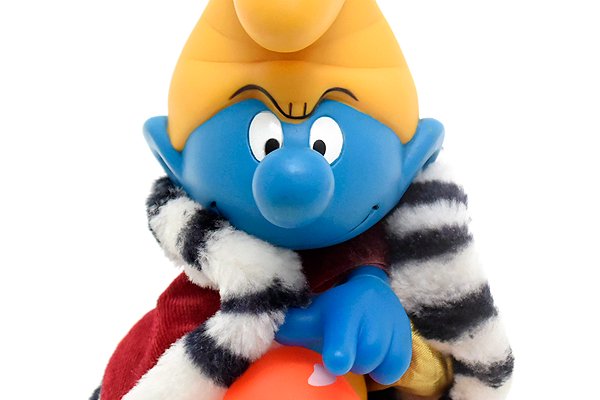 SMURFS/スマーフ・HOW2WORK/ハウツーワーク・Soft Vinyl Figure/ソフトビニールフィギュア (ソフビ) 「KING  SMURF/キングスマーフ・イエロー」 15.8cm・B - KNot a TOY/ノットアトイ