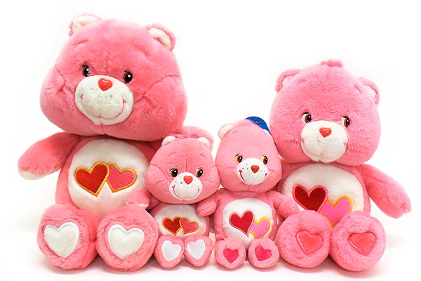 ダメージ有り】Care Bears/ケアベア・ぬいぐるみ4体セット・Love-a-lot