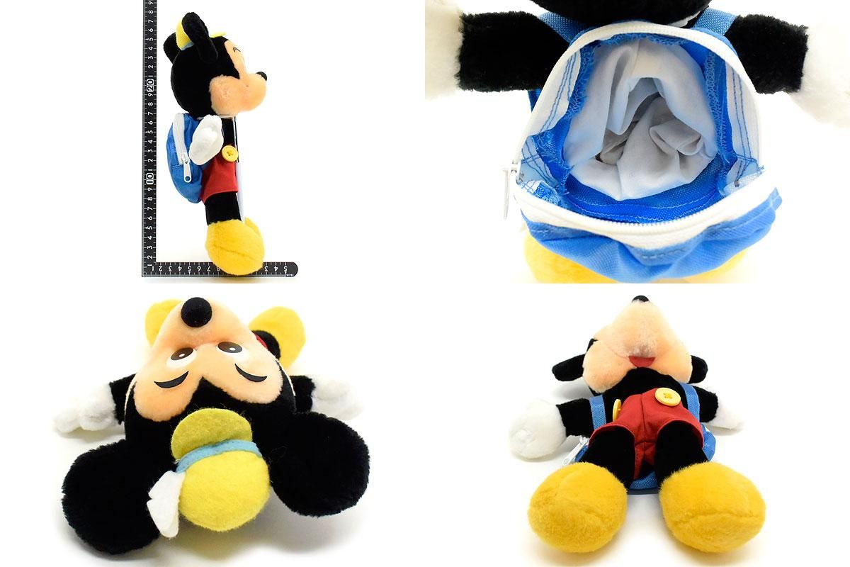 Disney/ディズニー・ぬいぐるみ 「Mickey Mouse/ミッキーマウス・Backpack/バックパック/リュックサック/バッグ」 28cm・ タグ文字消え/詳細不明 - KNot a TOY/ノットアトイ