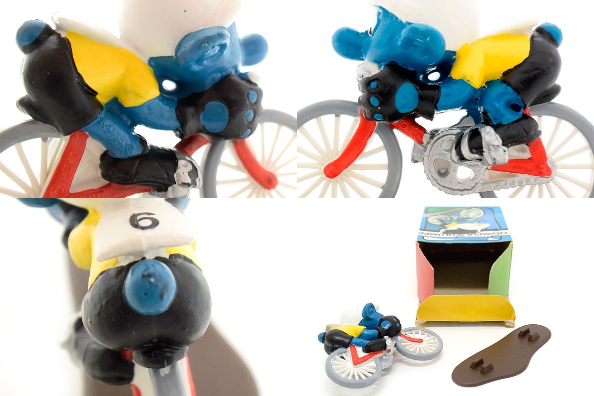 OLYMPIC SUPER SMURFS  SERIES/オリンピックスーパースマーフシリーズ・PVCフィギュア「Cyclist/サイクリスト/自転車競技/ロード＆トラックレース」40501箱ダメージ有  - KNot a TOY/ノットアトイ