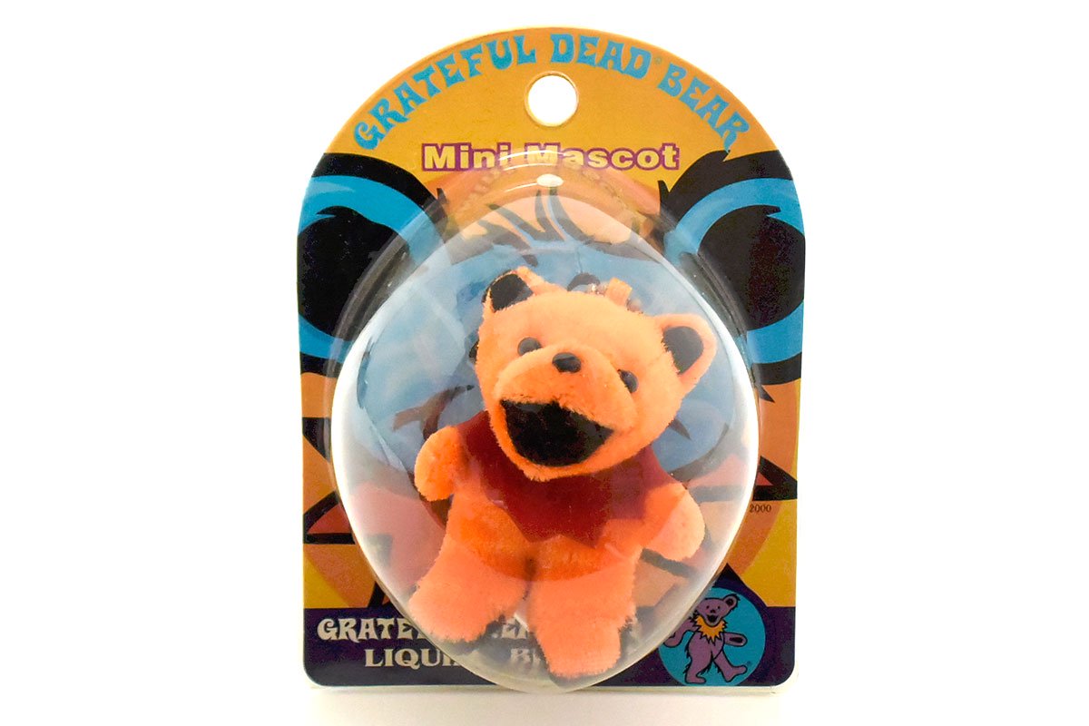 Grateful Dead Bear/グレイトフルデッドベア(デッドベア・ダンシングベア)・Mini Mascot/ミニマスコット・ブリスター入りぬいぐるみストラップ  「オレンジ×レッド」 - KNot a TOY/ノットアトイ