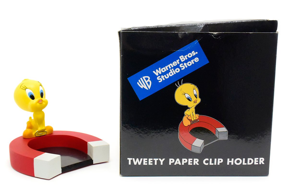 WB/ワーナーブラザーズスタジオストア・LOONEY TUNES/ルーニーテューンズ・ポリレジン製フィギュア「TWEETY PAPER CLIP  HOLDER/トゥイーティーペーパークリップホルダー」 - KNot a TOY/ノットアトイ