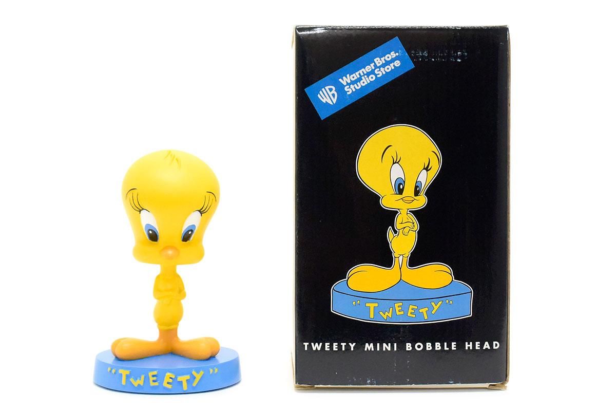 WBSS/ワーナーブラザーズスタジオストア・LOONEY TUNES/ルーニーテューンズ・ポリレジン製フィギュア 「TWEETY MINI  BOBBLE HEAD/トゥイーティーミニボブルヘッド」 - KNot a TOY/ノットアトイ