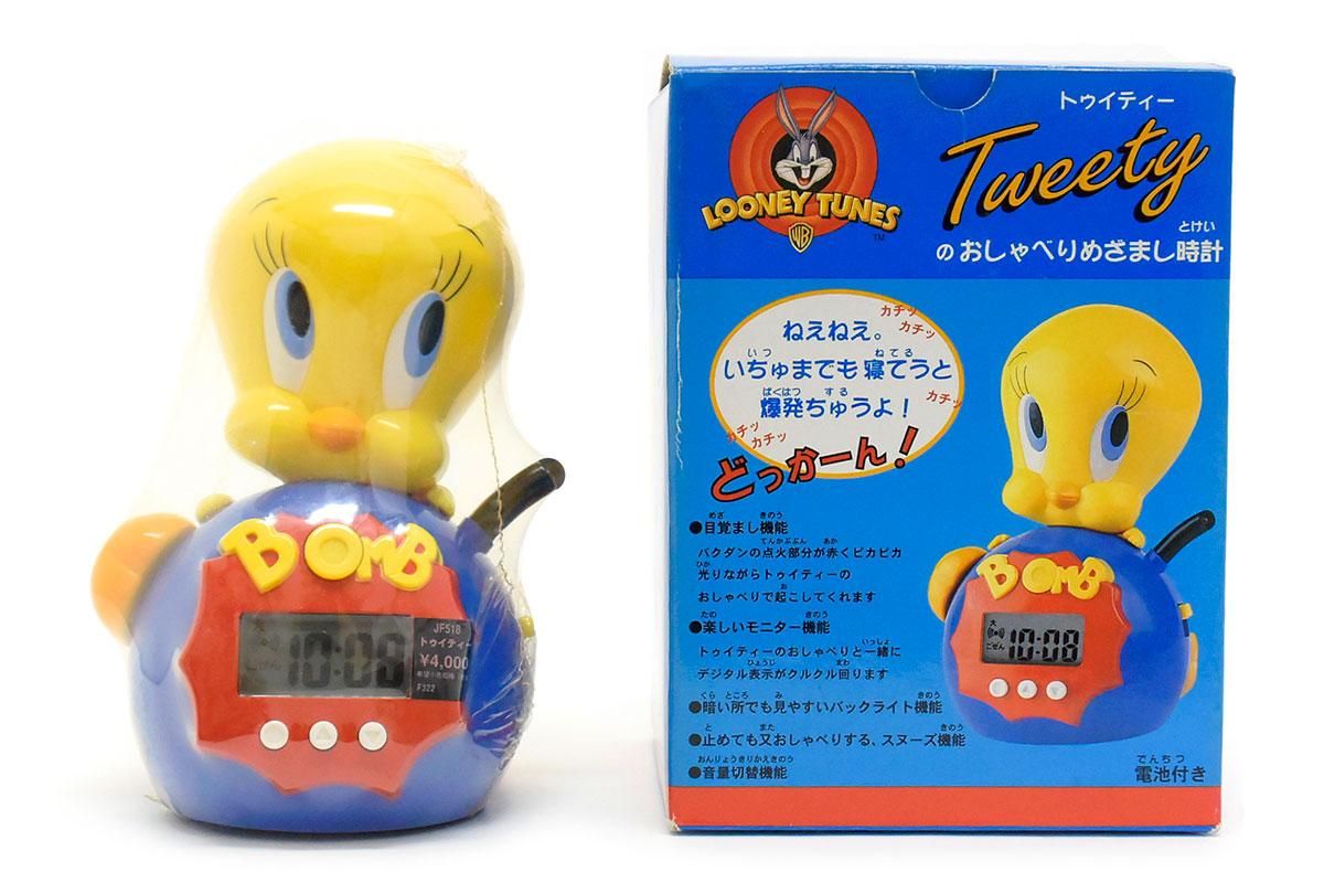 SEIKO/セイコークロック株式会社・WARNER BROS/ワーナーブラザーズ・LOONEY TUNES/ルーニーテューンズ 「Tweety/ トゥイーティーのおしゃべりめざまし時計」 開封/未使用 - KNot a TOY/ノットアトイ