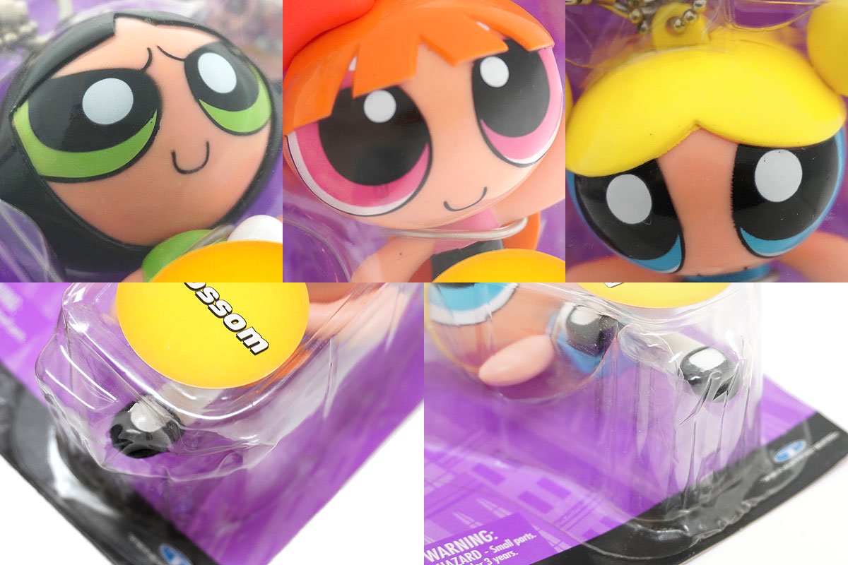 THE POWERPUFF GIRLS/パワーパフガールズ・セガトイズ・Keychain/キーチェーンセット 「Blossom/ブロッサム ＆Bubbles/バブルス＆Buttercup/バターカップ」 - KNot a TOY/ノットアトイ