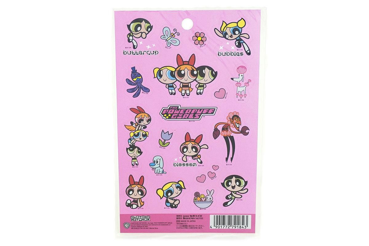 THE POWERPUFF GIRLS/パワーパフガールズ・セガトイズ・SHOWA NOTE/ショウワノート・Sticker/ステッカー/シールシート・ピンクメタリック台紙・2001年  - KNot a TOY/ノットアトイ