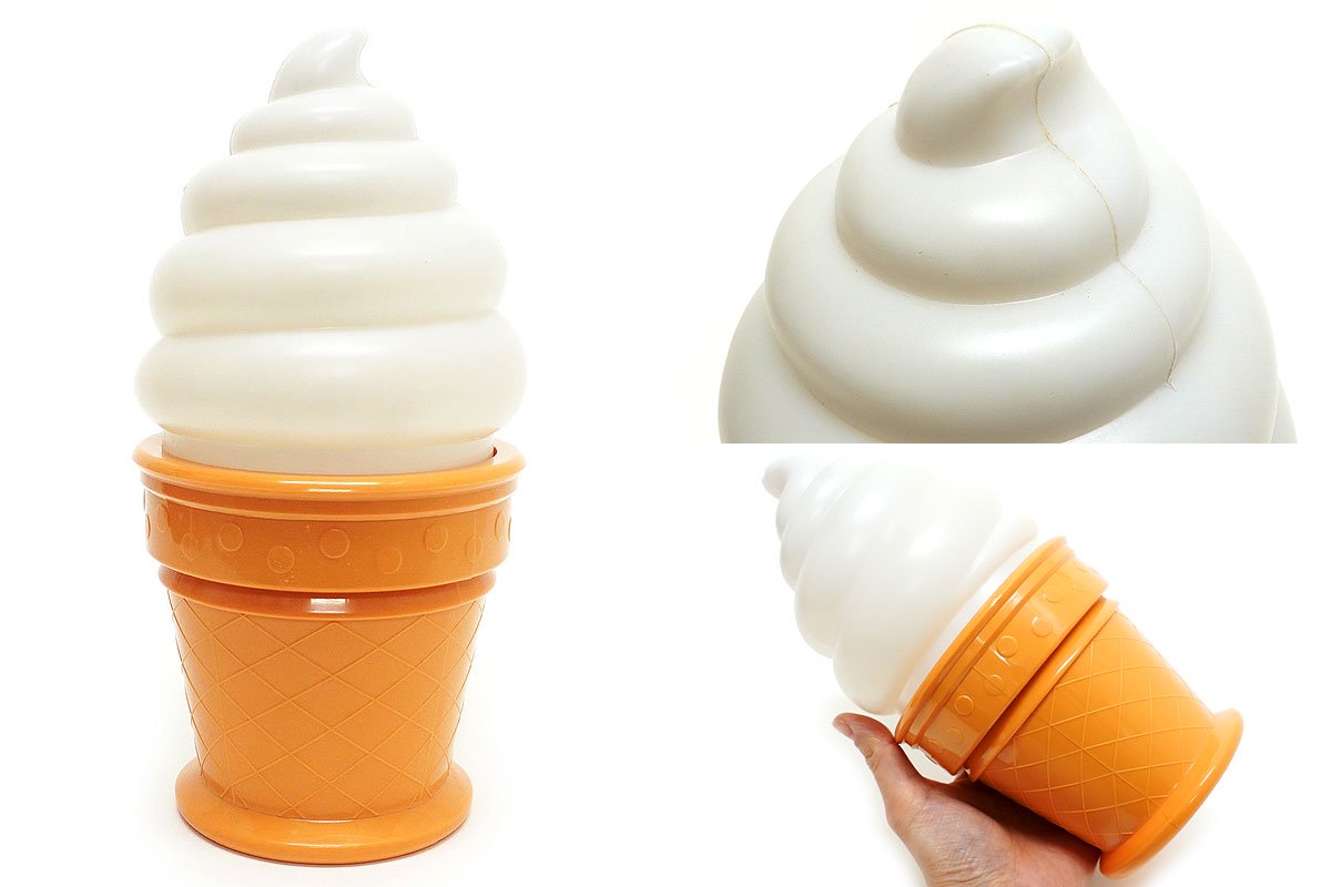 Soft Serve Ice Cream Cone Light・ソフトクリーム型プッシュライト/ランプ・Vanilla/バニラ・高さ/約24.5cm  - KNot a TOY/ノットアトイ