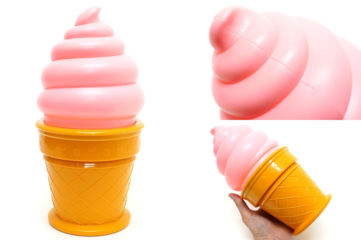 Soft Serve Ice Cream Cone Light・ソフトクリーム型プッシュライト/ランプ・Strawberry/ストロベリー・高さ/約24.5cm  - KNot a TOY/ノットアトイ