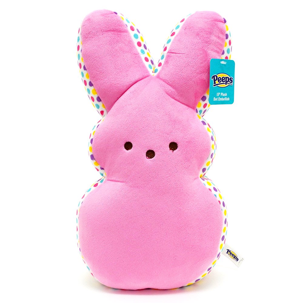 Peeps/ピープス・Bunny/バニー/ウサギ・ピンク×ドット柄・15inch Plush 