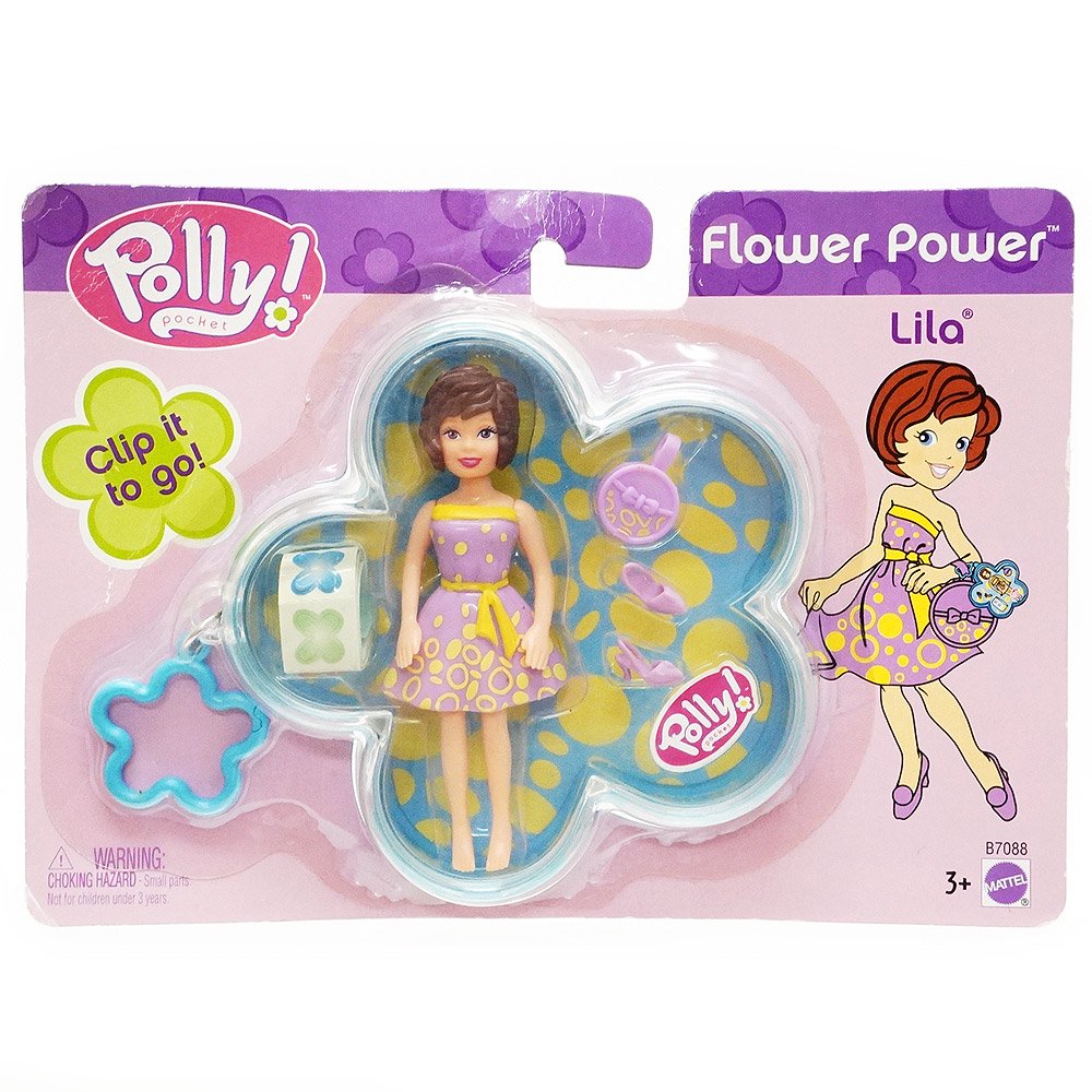 Polly Pocket/ポーリーポケット・Flower Power・Clip it to go!・Lila 
