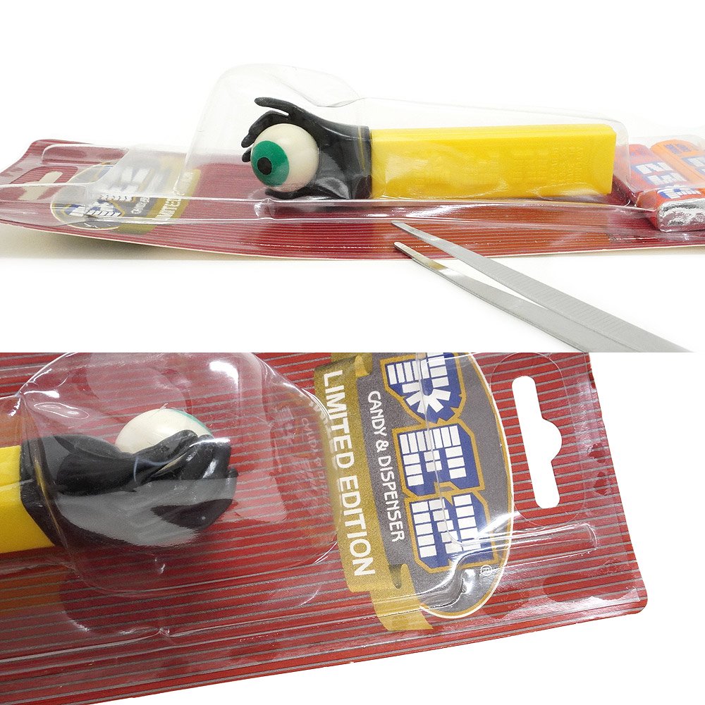 PEZ/ペッツ・キャンディー＆ディスペンサー・Limited Edition/リミテッドエディション 「PSYCHEDELIC EYE/ サイケデリックアイ・ブラック×イエロー」 パッケージダメージ有 - KNot a TOY/ノットアトイ