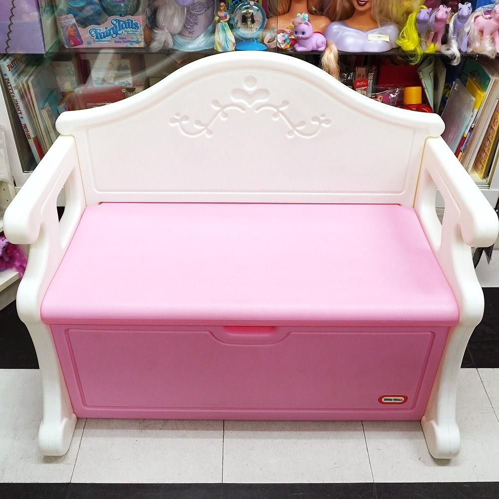 Little tikes store storage bench pink