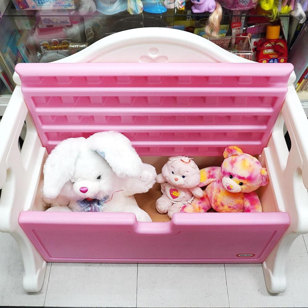 Little tikes pink deals toy box bench