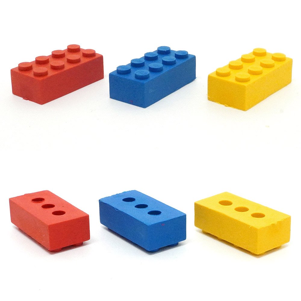 LEGO/レゴ・Stationery/ステーショナリー・Brick(Block) Eraser Set(Blue・Yellow・Red)/ブリックイレーザーセット/ブロック型消しゴム3個セット・未使用  KNot a TOY/ノットアトイ