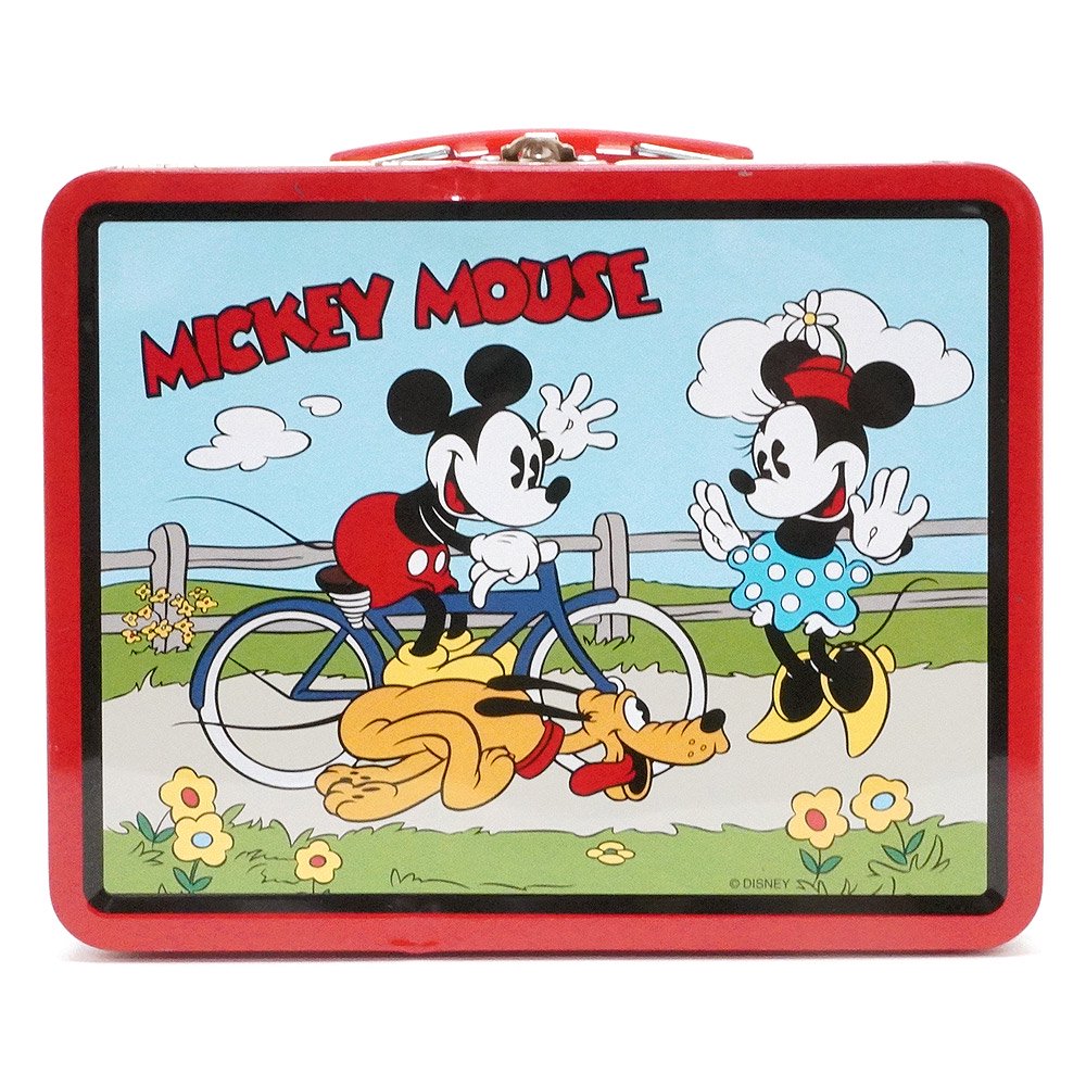 Disney/ディズニー・A.S.C. Lancaster・Metal Lunch Box/メタルランチボックス(缶)  「MickeyFriends/ミッキー＆フレンズ・サイクリング」 ダメージ有 - KNot a TOY/ノットアトイ