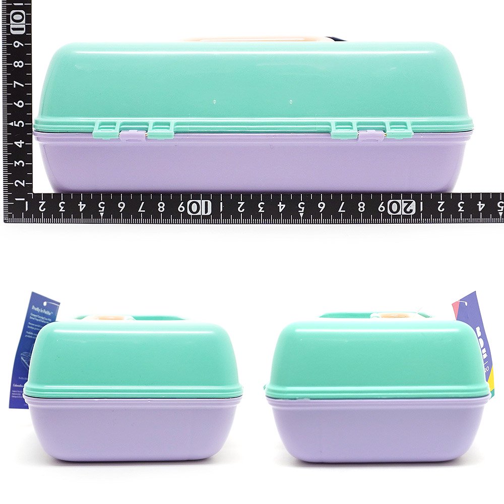 Caboodles/カブードルズ・ Pretty In Petite・Makeup Case/メイクボックス・パープル×グリーン・ミラー付き・約(22.5cm×14cm×9cm)・2018年  - KNot a TOY/ノットアトイ